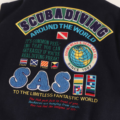 90s 袖レザー メルトン スタジャン / SAS SCUBA DIVING 1992年製