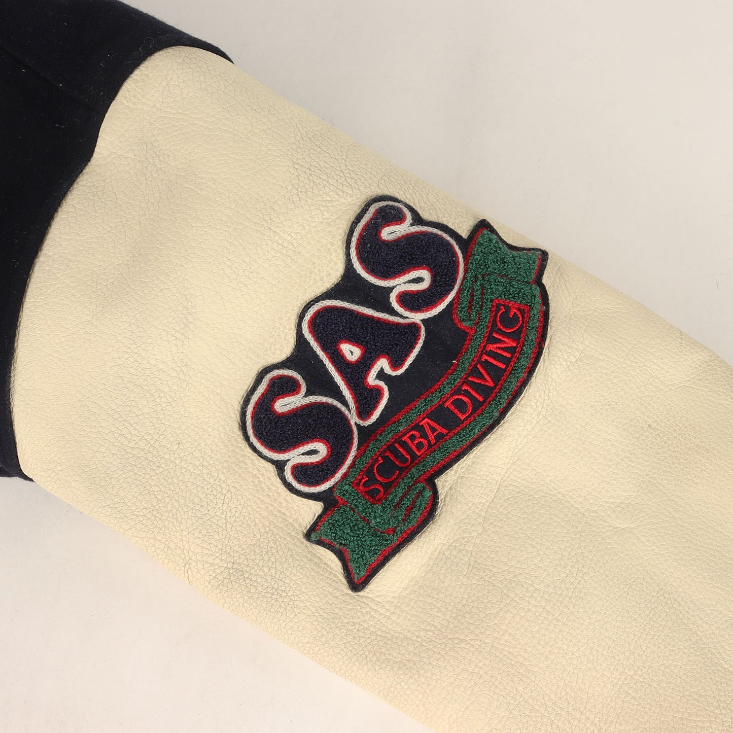 90s 袖レザー メルトン スタジャン / SAS SCUBA DIVING 1992年製