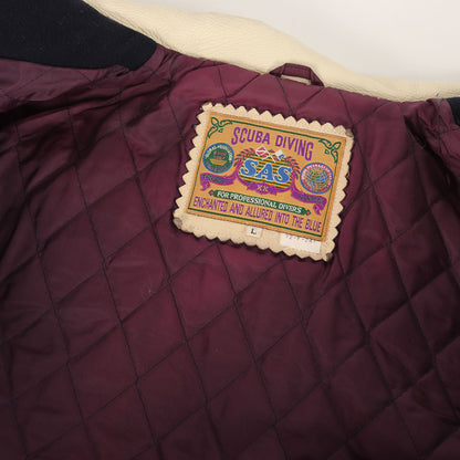 90s 袖レザー メルトン スタジャン / SAS SCUBA DIVING 1992年製