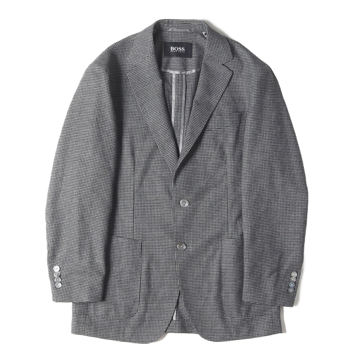 千鳥格子ストレッチウール 2つボタン テーラードジャケット