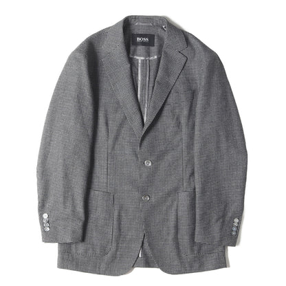 千鳥格子ストレッチウール 2つボタン テーラードジャケット