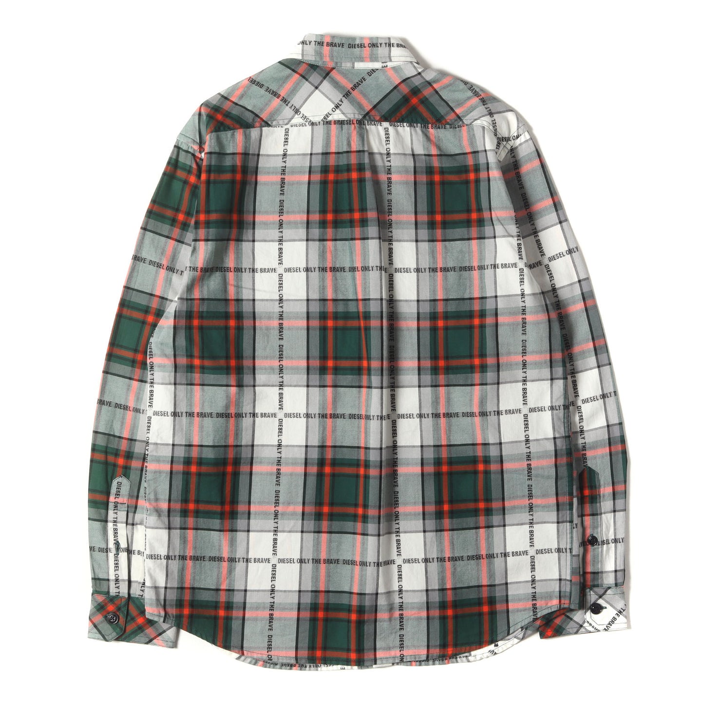 ロゴ刺繍 タータンチェック コットン シャツ