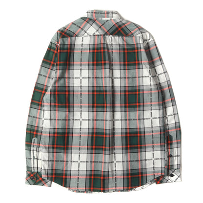 ロゴ刺繍 タータンチェック コットン シャツ