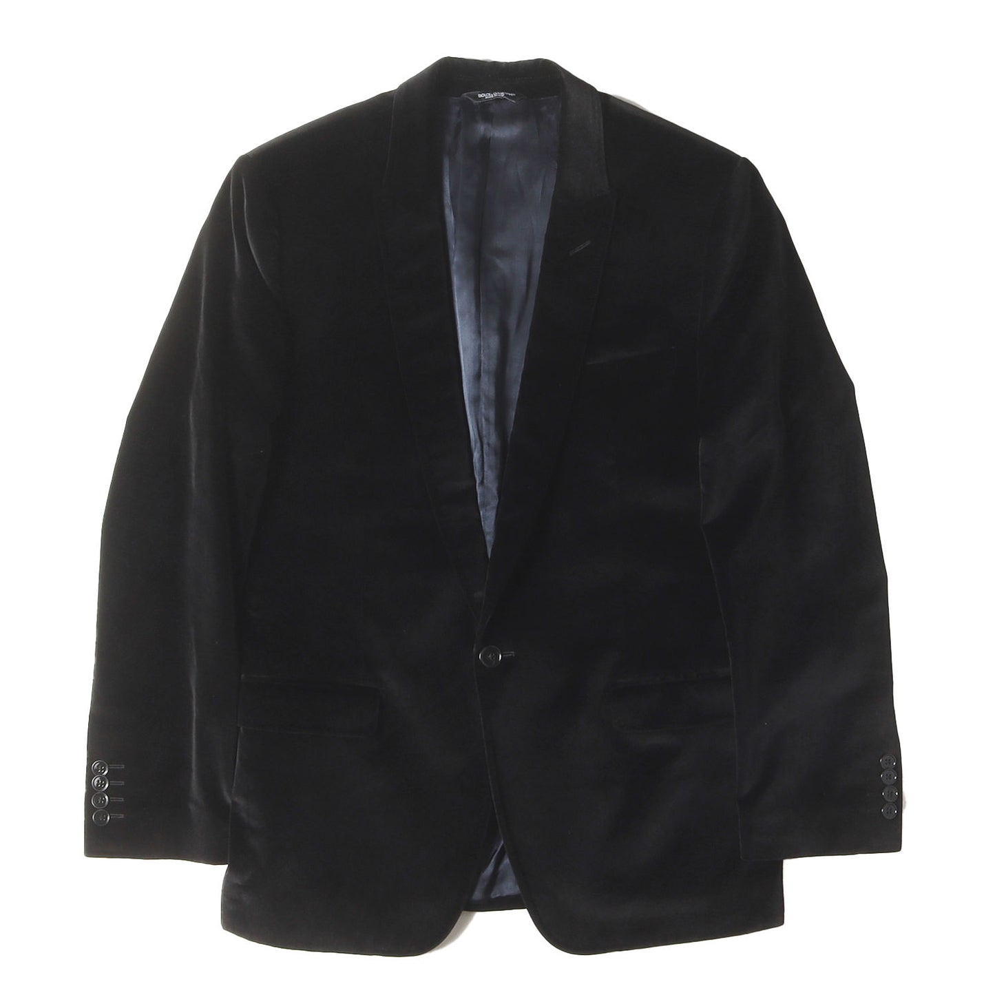 ベルベット ピークドラペル 1つボタン テーラードジャケット