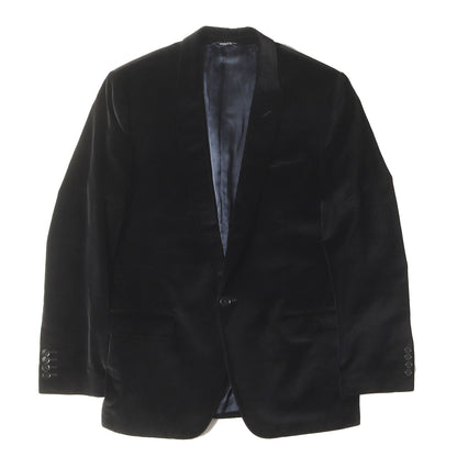 ベルベット ピークドラペル 1つボタン テーラードジャケット