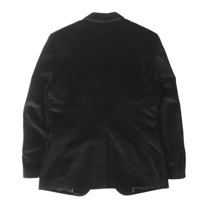 ベルベット ピークドラペル 1つボタン テーラードジャケット