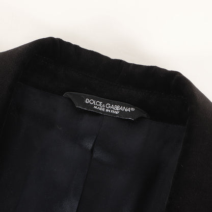 ベルベット ピークドラペル 1つボタン テーラードジャケット