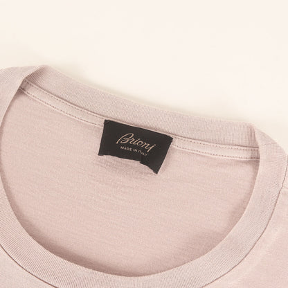 22AW ロゴ刺繍 シルク/コットン クルーネック Tシャツ
