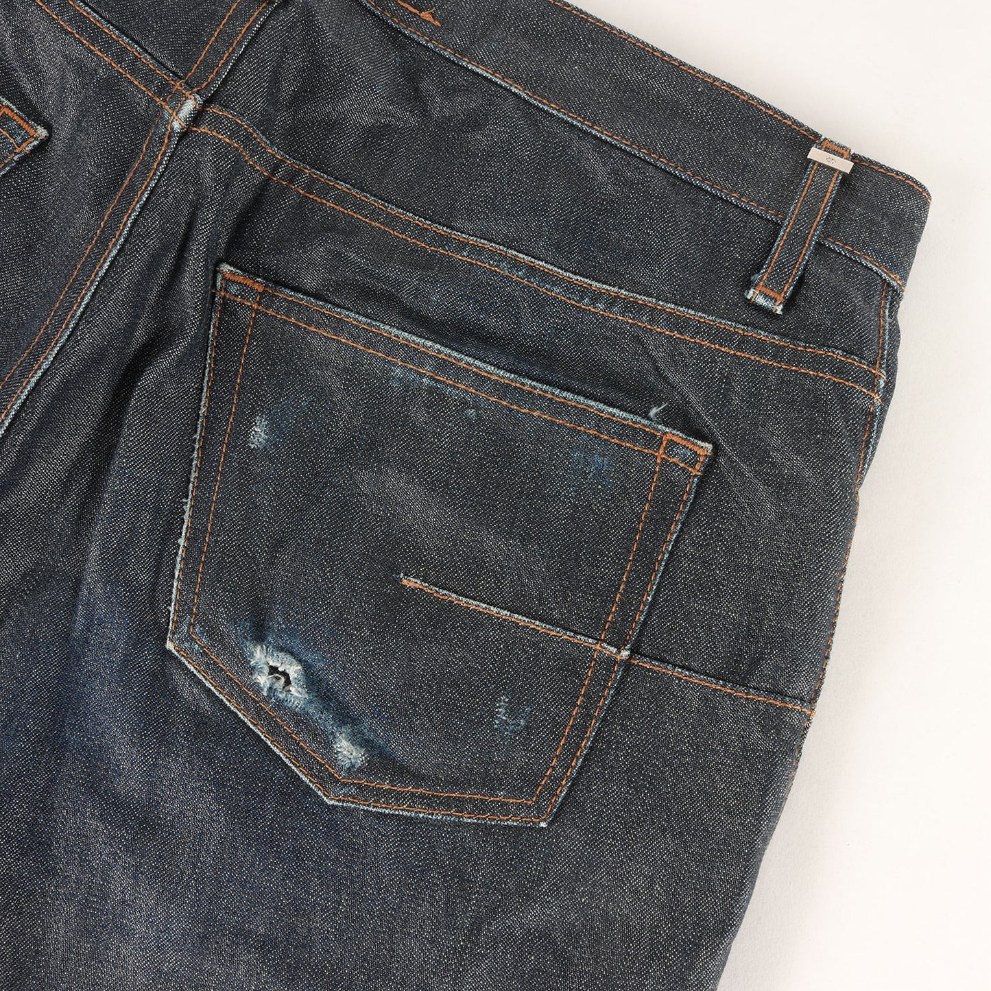 07AW エディ期 シャープノーテーション コーティング スリム デニムパンツ