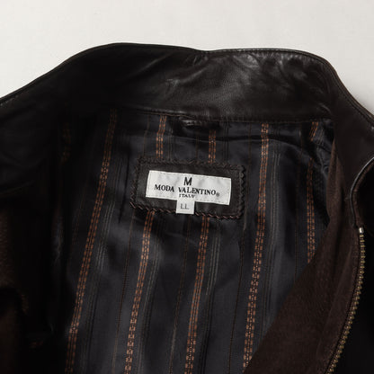 90s MODA VALENTINO スウェード コンビ シープスキンレザー ジャケット