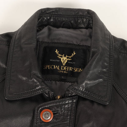 90s ディアスキンレザー ジップ 中綿ジャケット SPECIAL DEER SKIN