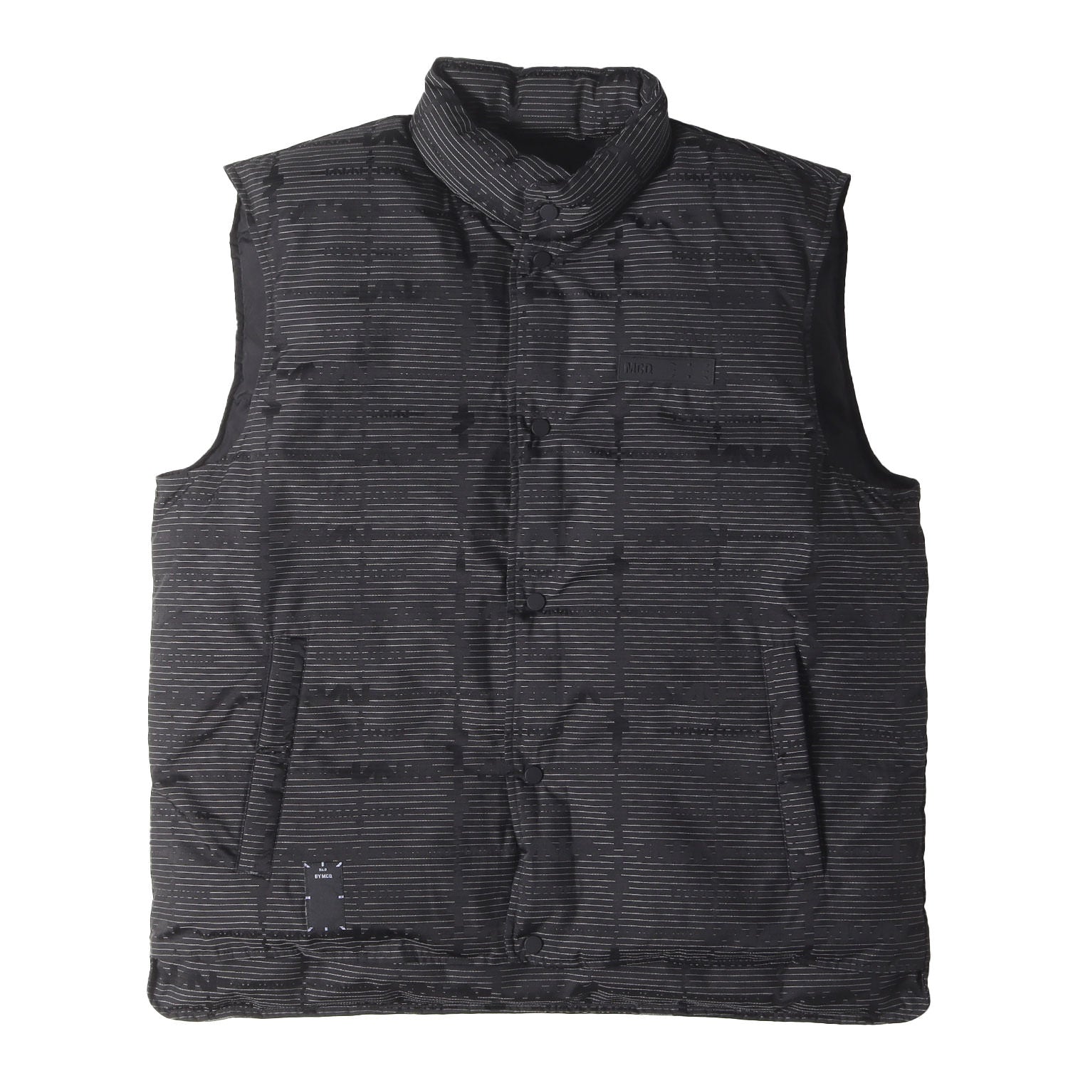 22AW McQ ジャガードロゴ ボーダー 中綿ベスト - ブランド古着の通販
