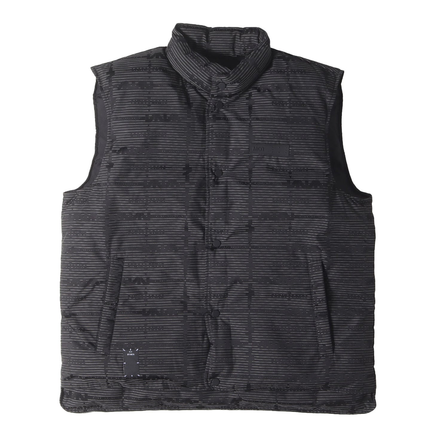 22AW McQ ジャガードロゴ ボーダー 中綿ベスト