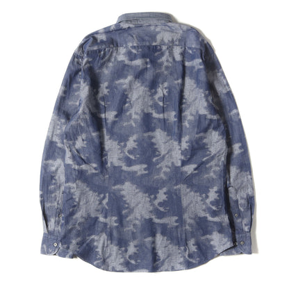 ジャガード総柄デザイン コットン ボタンシャツ