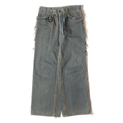 スラッシュシーム 1タック ワイド デニムパンツ(Slash Seam Tuck Wide)