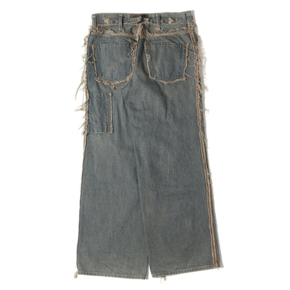 スラッシュシーム 1タック ワイド デニムパンツ(Slash Seam Tuck Wide)