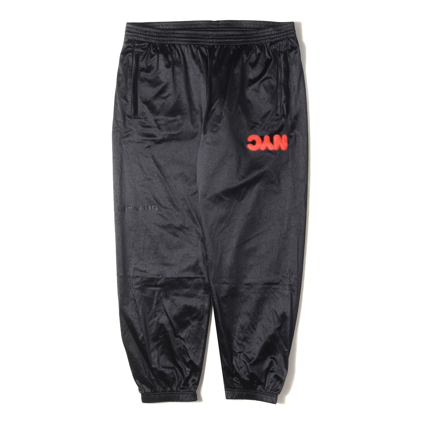 ×adidas スプレーロゴ ストレッチサテン トラックパンツ(New York Printing Sports Trousers)