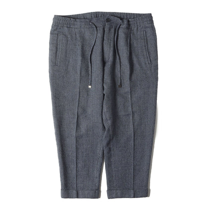 22SS ウール/シルク/リネン ストレッチ クロップド イージーパンツ
