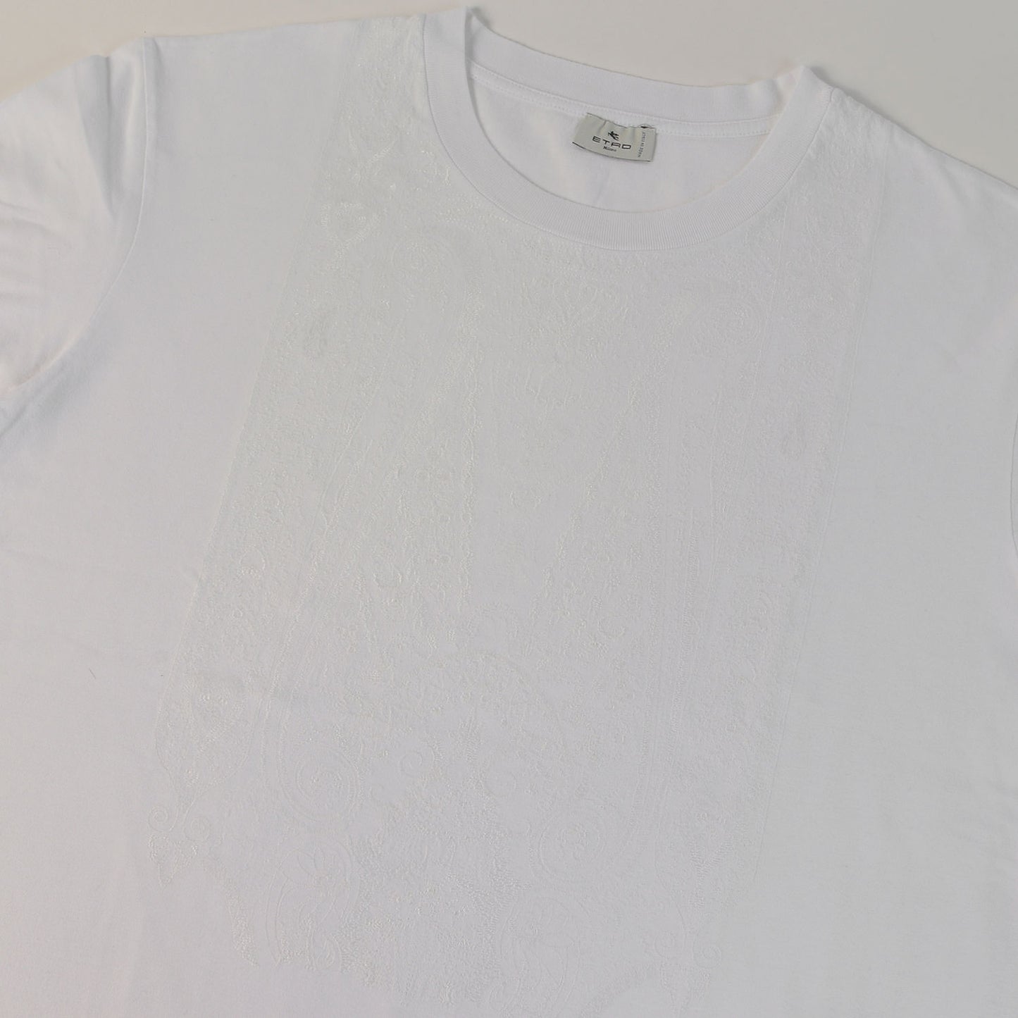 22SS フロント ペイズリー刺繍 クルーネック Tシャツ