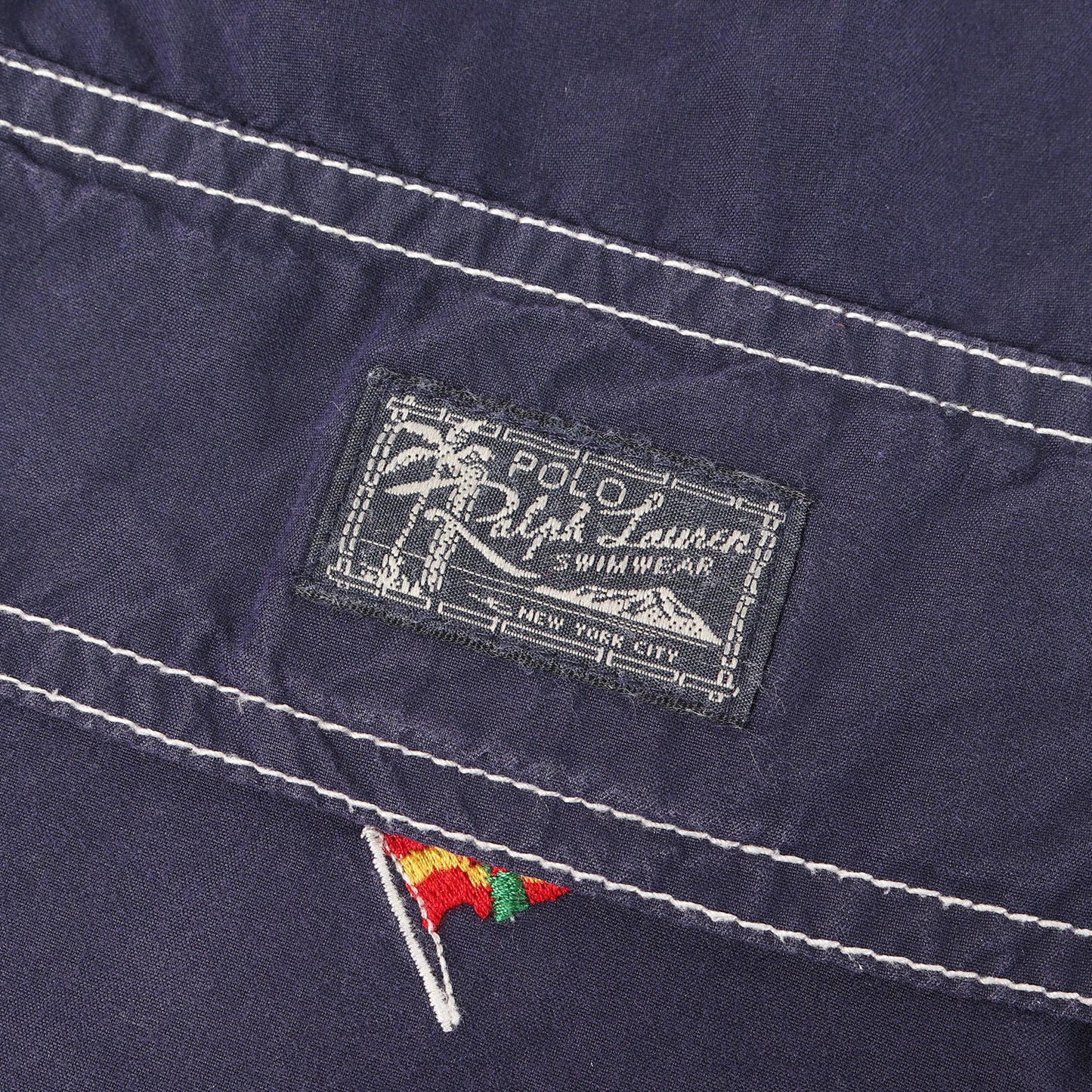 90s ヨット刺繍柄 コットンナイロン ボード ショーツ