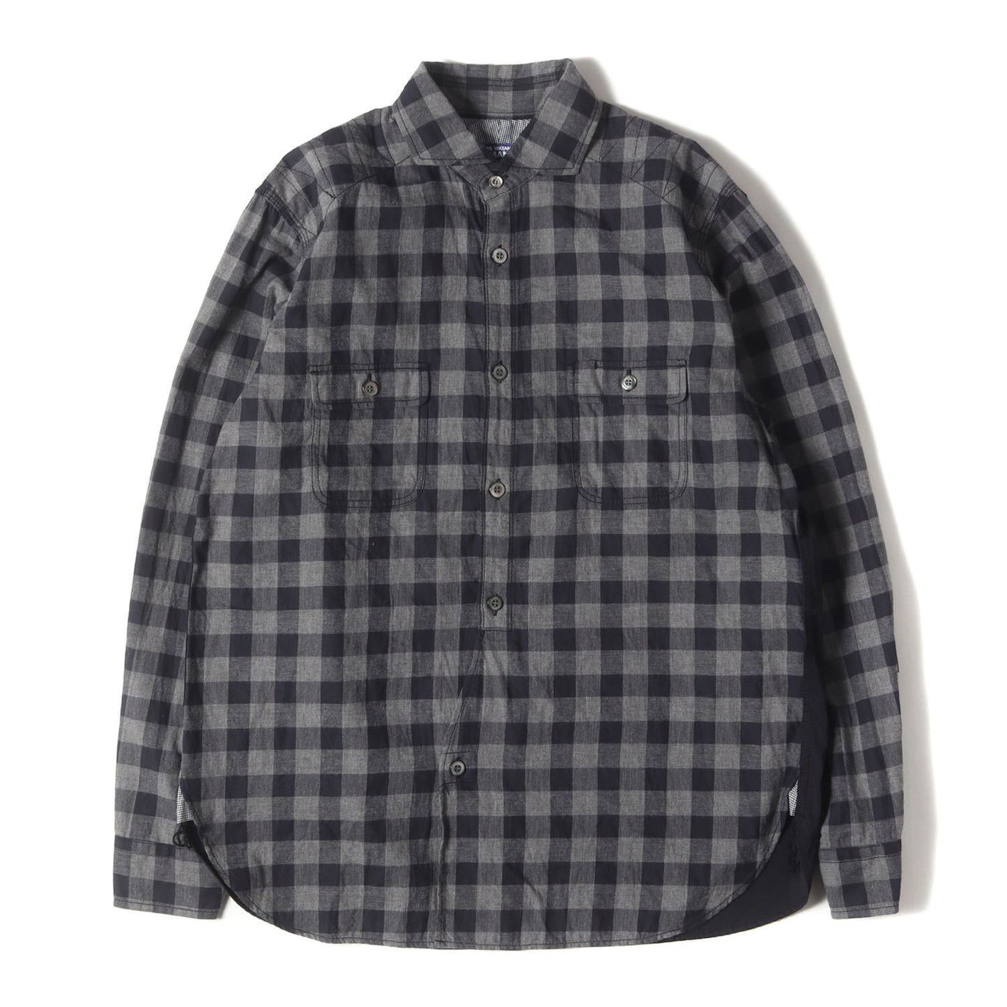 23SS 切替しデザイン ブロックチェック ワークシャツ