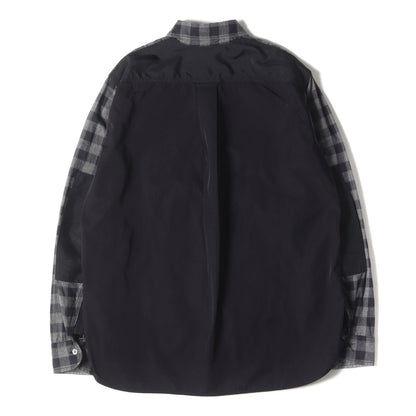 23SS 切替しデザイン ブロックチェック ワークシャツ