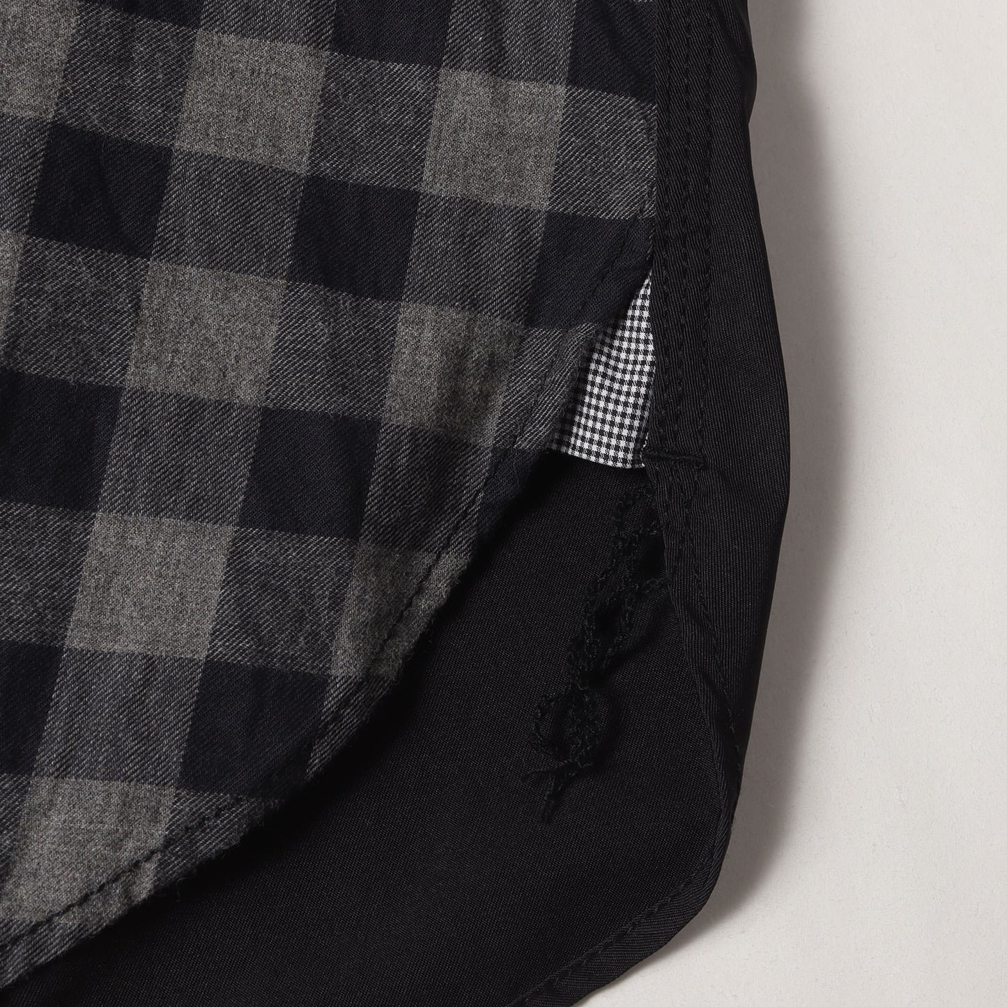 23SS 切替しデザイン ブロックチェック ワークシャツ