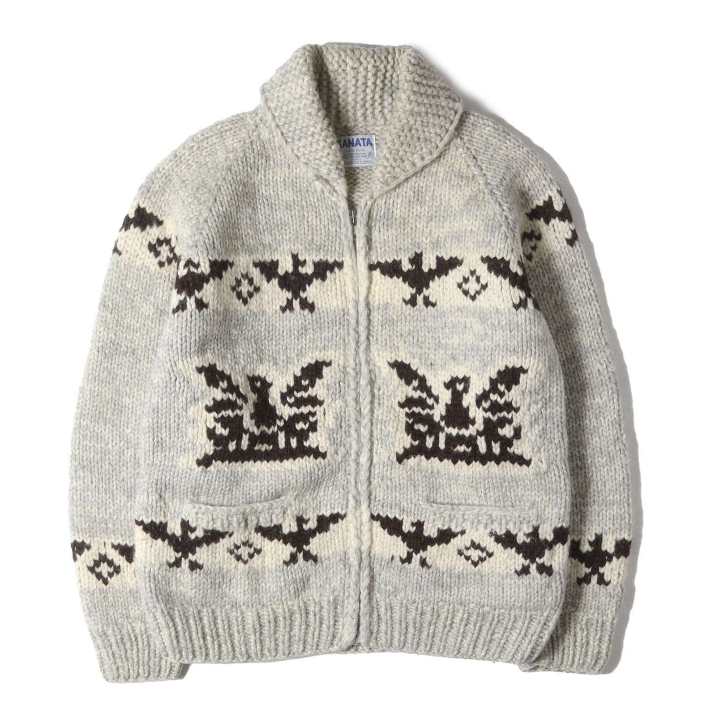 サンダーバード柄 フルジップ カウチンニット カナダ製