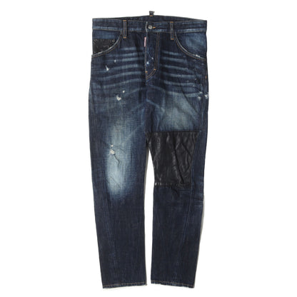 ダメージ加工 レザーコンビ デニムパンツ(Classic kenny twist jean)