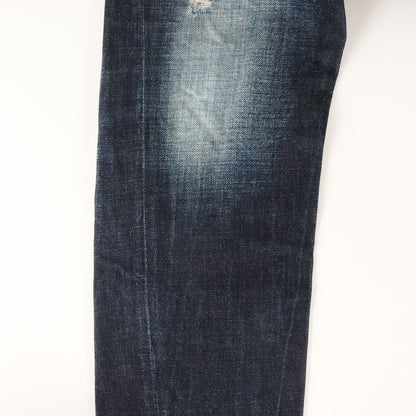 ダメージ加工 レザーコンビ デニムパンツ(Classic kenny twist jean)