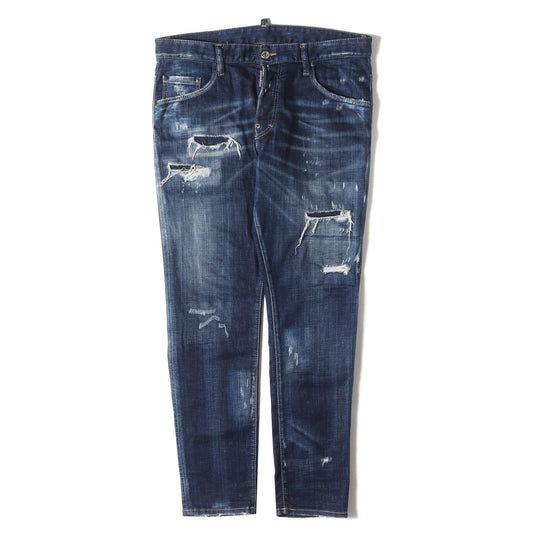 21AW ダメージリペア加工 ストレッチ テーパード デニムパンツ(SkaterJean)