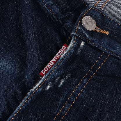 21AW ダメージリペア加工 ストレッチ テーパード デニムパンツ(SkaterJean)