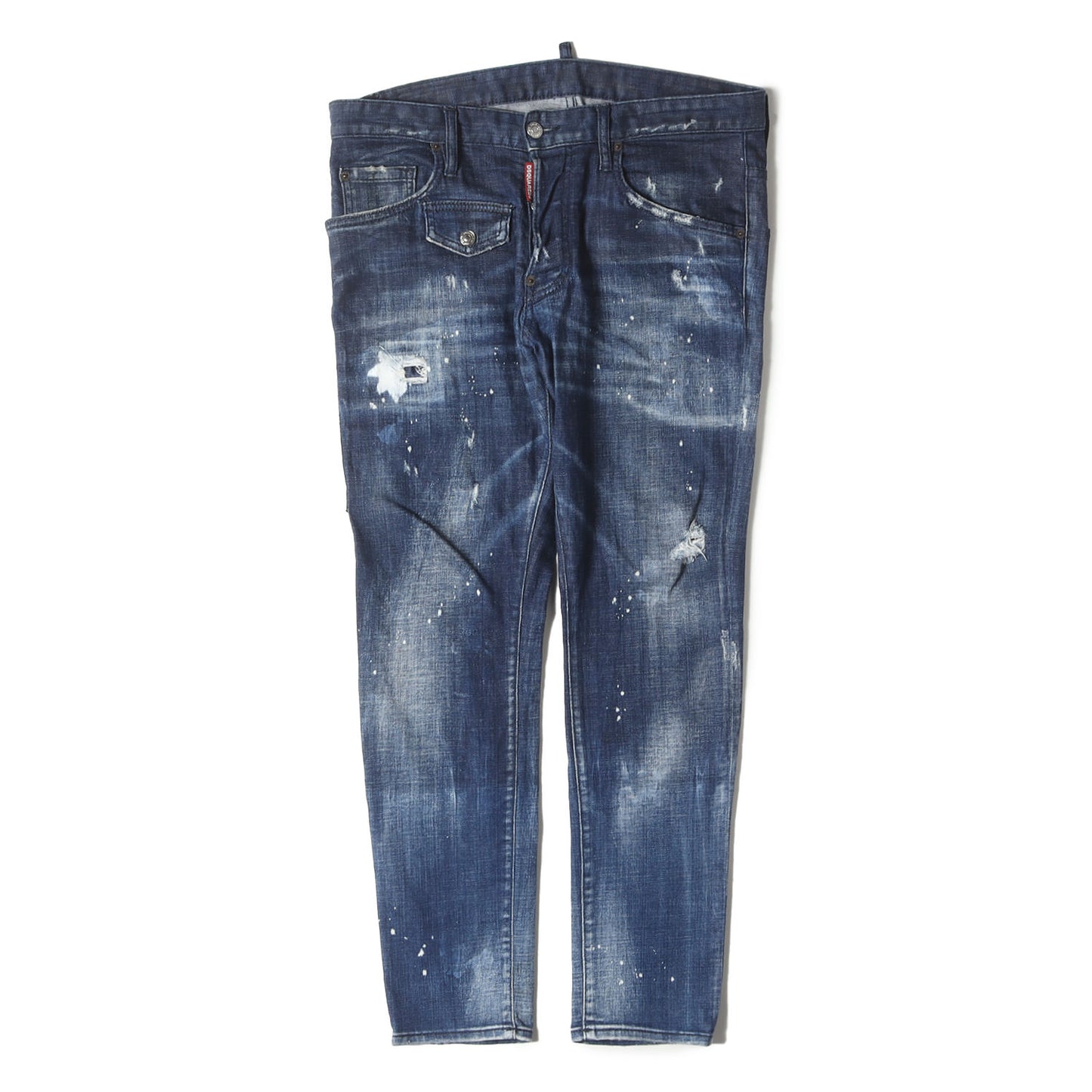 21SS ダメージ加工 ストレッチ テーパード デニムパンツ