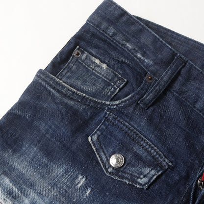 21SS ダメージ加工 ストレッチ テーパード デニムパンツ