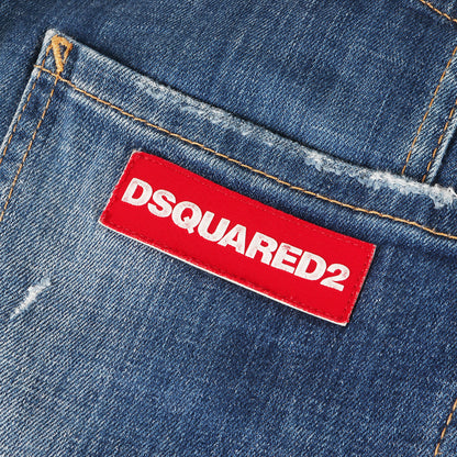 ダメージリペア加工 ストレッチ スリム デニムパンツ(Tidy Biker Jean)
