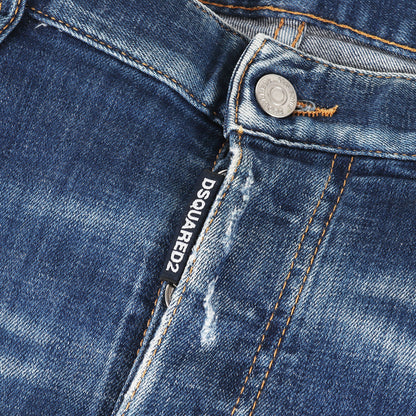 ダメージリペア加工 ストレッチ スリム デニムパンツ(Tidy Biker Jean)