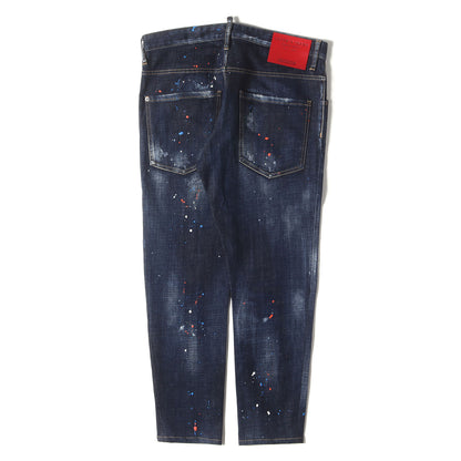 22SS ダメージリペア加工 ストレッチ テーパード デニムパンツ(SKATER JEAN)