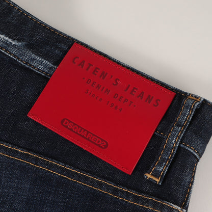 22SS ダメージリペア加工 ストレッチ テーパード デニムパンツ(SKATER JEAN)