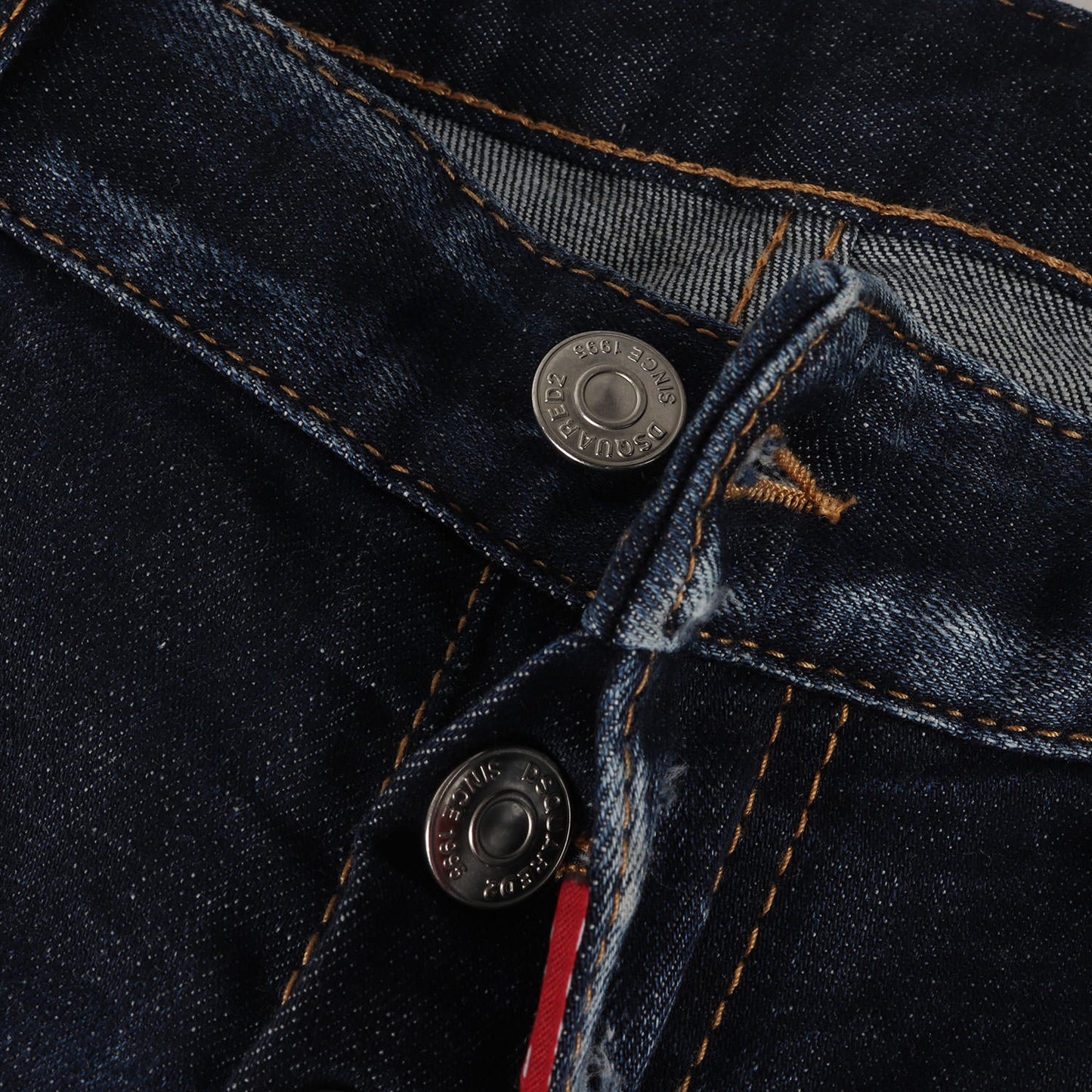 22SS ダメージリペア加工 ストレッチ テーパード デニムパンツ(SKATER JEAN)