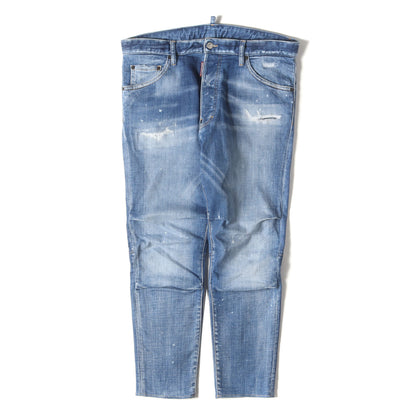 25SS ダメージリペア加工 ストレッチ テーパード デニムパンツ