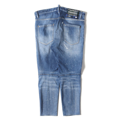 25SS ダメージリペア加工 ストレッチ テーパード デニムパンツ