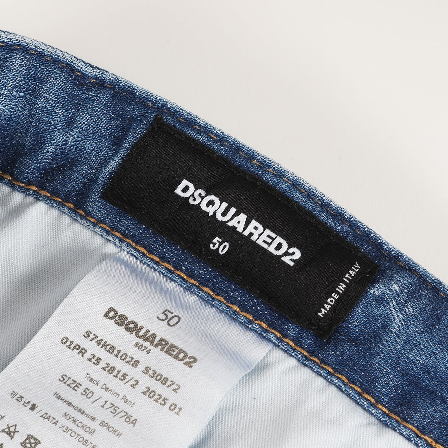 25SS ダメージリペア加工 ストレッチ テーパード デニムパンツ