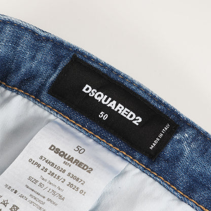 25SS ダメージリペア加工 ストレッチ テーパード デニムパンツ