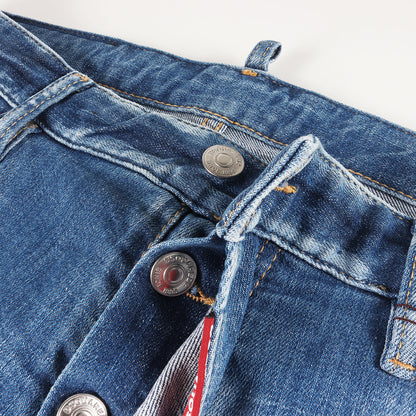 25SS ダメージリペア加工 ストレッチ テーパード デニムパンツ