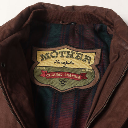 90s ヌバックレザー フルジップ コート HARAJUKU MOTHER
