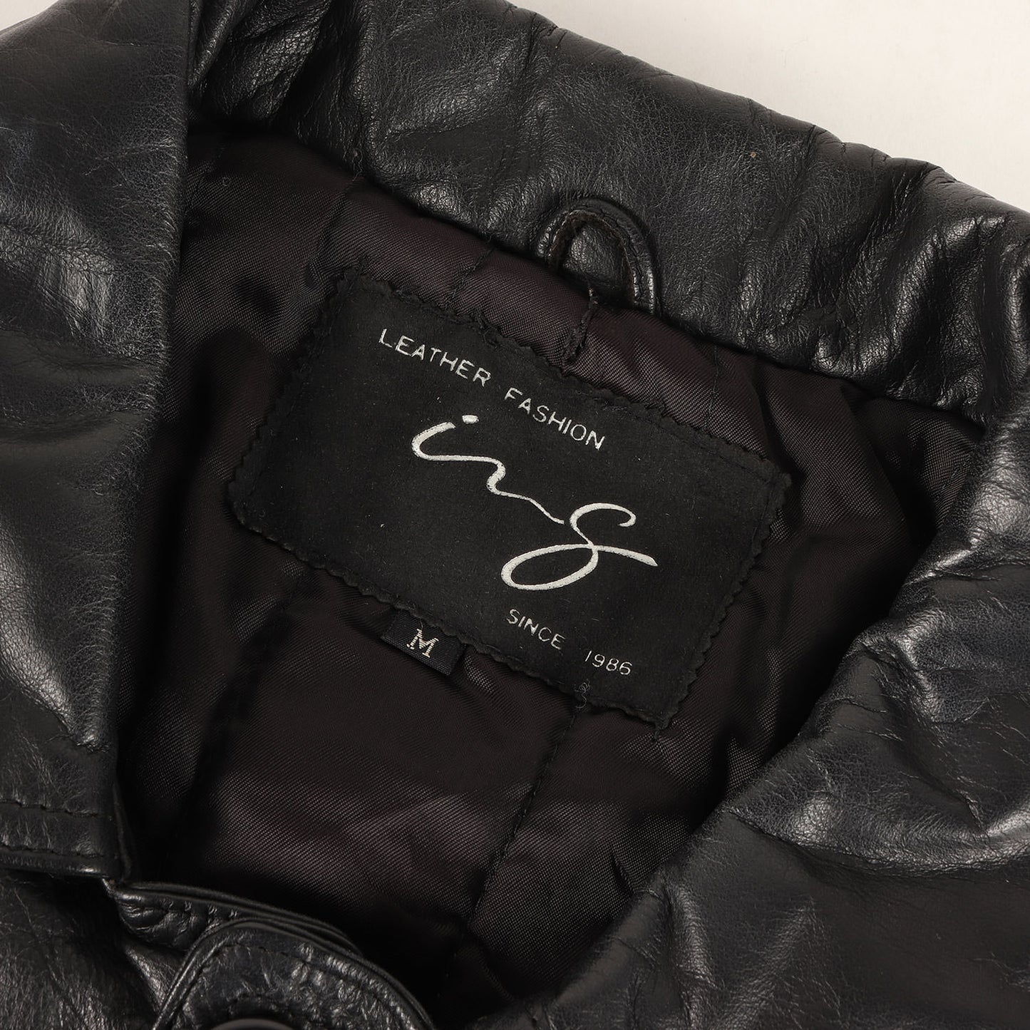 90s 裏地キルティング カウレザー カーコート / ing イング