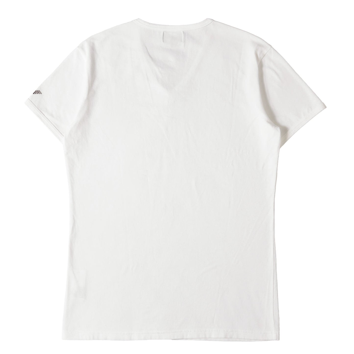 箔押しプリント ストレッチ Vネック Tシャツ