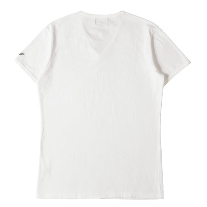 箔押しプリント ストレッチ Vネック Tシャツ