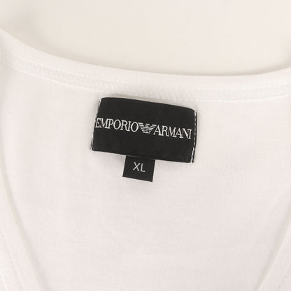箔押しプリント ストレッチ Vネック Tシャツ