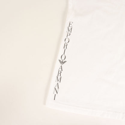 箔押しプリント ストレッチ Vネック Tシャツ